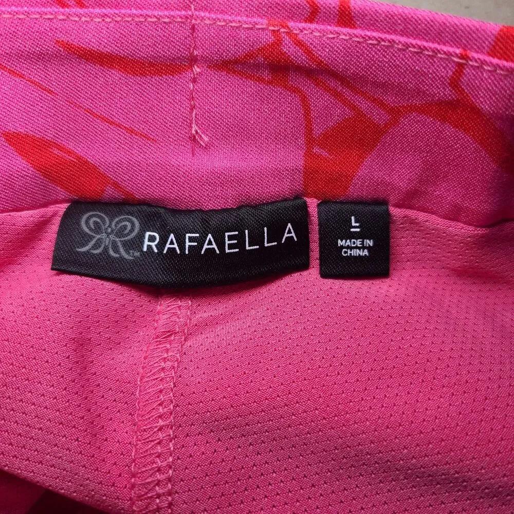 Rafaella Pink and Red Tropical Print Skort